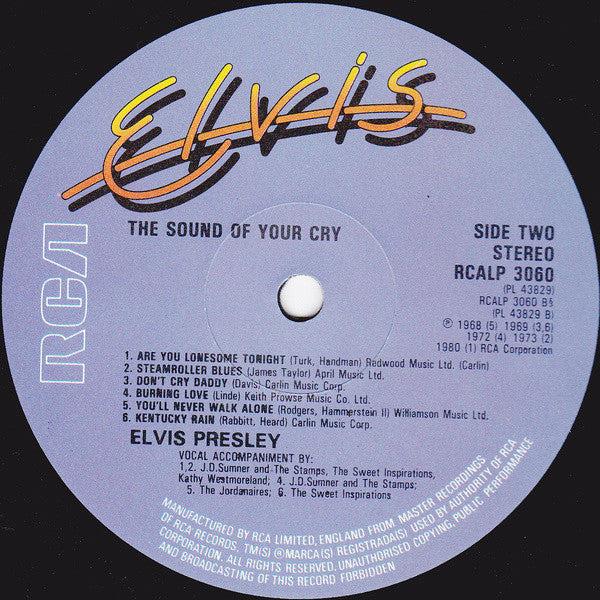 Elvis – The Sound Of Your Cry - Vinyl LP, Compilation, Stereo, UK 1981 (USED VG)