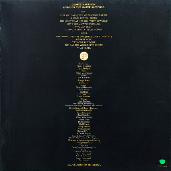 George Harrison - Living In The Material World - Vinyl LP, Album, Stereo, Gatefold, UK 1973 (USED VG+)