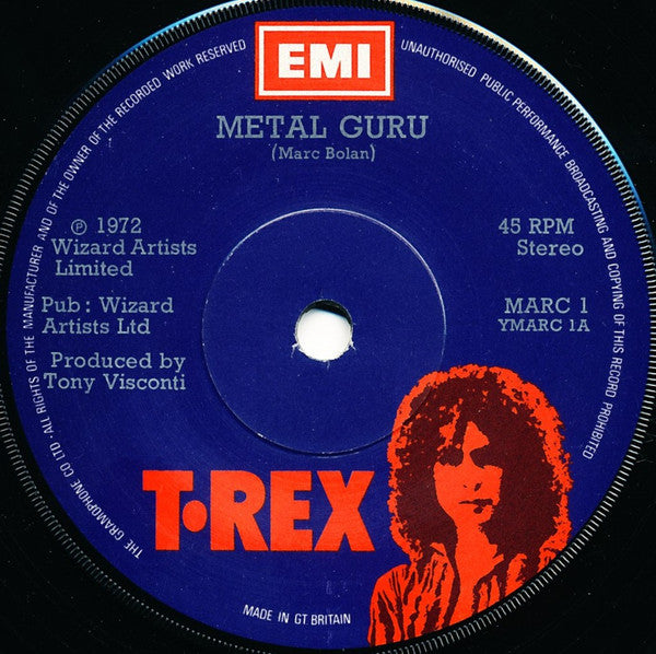 T•Rex – Metal Guru - Vinyl 7", 45 RPM, Maxi-Single, Stereo, UK 1972 (USED VG+)