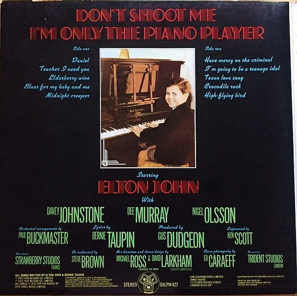 Elton John – Don't Shoot Me I'm Only The Piano Player - Vinyl LP, Album, Stereo, Gatefold, UK 1973 (USED VG+)