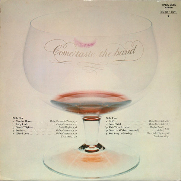 Deep Purple - Come Taste The Band - Vinyl LP, Album, Stereo, UK 1975 (USED VG)