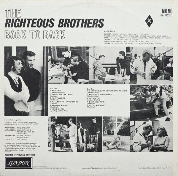 The Righteous Brothers – Back To Back - Vinyl LP, Mono, UK 1966 (USED FAIR)