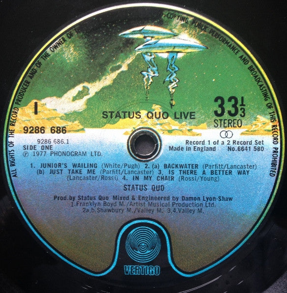 Status Quo – Live - 2 × Vinyl LP, Album, Gatefold, UK 1977 (USED VG+)