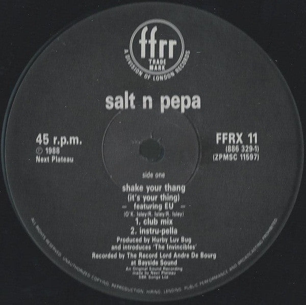 Salt 'N' Pepa – Shake Your Thang / Spinderella's Not A Fella (But A Girl DJ) - Vinyl 12", 45 RPM, Single, UK 1988 (USED VG)