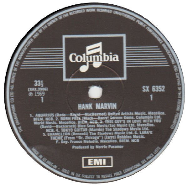 Hank Marvin – Hank Marvin - Vinyl LP, Album, Mono, UK 1969 (USED VG)