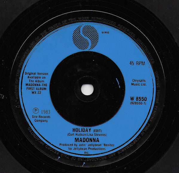 Madonna – True Blue (Remix) - Vinyl 7", 45 RPM, Single, Blue Injection Labels, UK 1986 (USED VG)