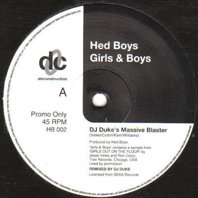 Hed Boys – Girls & Boys - Vinyl 12", 45 RPM, Promo, UK 1994 (USED VG+)