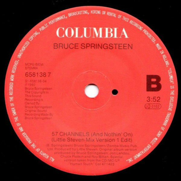 Bruce Springsteen – 57 Channels (And Nothin' On) - Vinyl 7", 45 RPM, Single, Small Center Hole, UK 1992 (USED VG+)