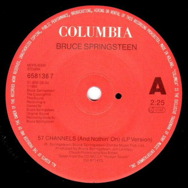 Bruce Springsteen – 57 Channels (And Nothin' On) - Vinyl 7", 45 RPM, Single, Small Center Hole, UK 1992 (USED VG+)