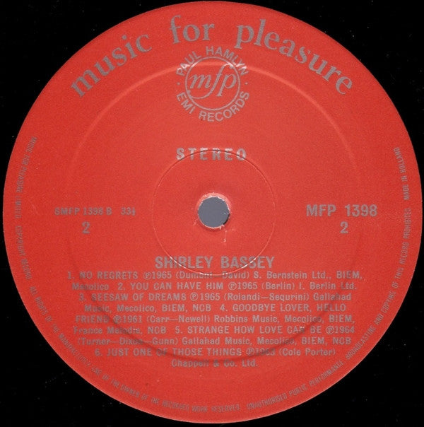 Shirley Bassey – The Fabulous Shirley Bassey - Vinyl LP, Compilation, UK 1970 (USED NM)
