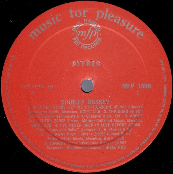 Shirley Bassey – The Fabulous Shirley Bassey - Vinyl LP, Compilation, UK 1970 (USED NM)