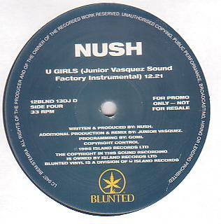Nush – U Girls (Look So Sexy) - Vinyl 12", 33 ⅓ RPM, Promo, UK 1995 (USED VG+)