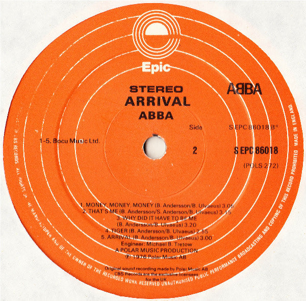 ABBA - Arrival - Vinyl LP, Album, Stereo, UK 1976 (USED VG+)