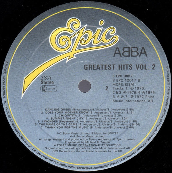 ABBA - Greatest Hits Vol. 2 - Vinyl LP, Compilation, Gatefold, UK (USED VG+)