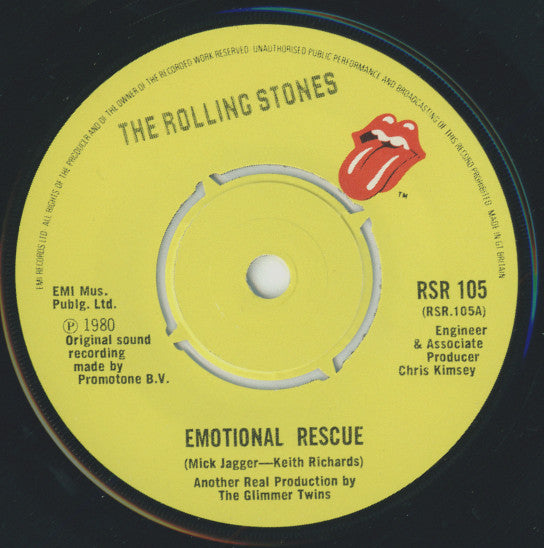 The Rolling Stones – Emotional Rescue - Vinyl 7", 45 RPM, Single, UK 1980 (USED NM)
