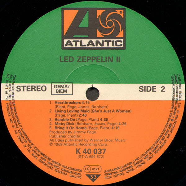 Led Zeppelin – Led Zeppelin II - Vinyl LP, Album, Reissue, Stereo, Gatefold, Europe (USED VG+)