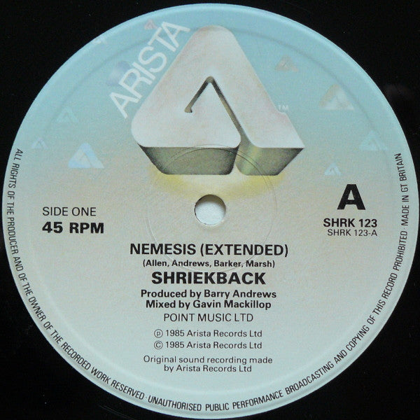 Shriekback – Nemesis (Extended) - 2 × Vinyl 12", 45 RPM, Single, Limited Edition, UK 1985 (USED VG+)