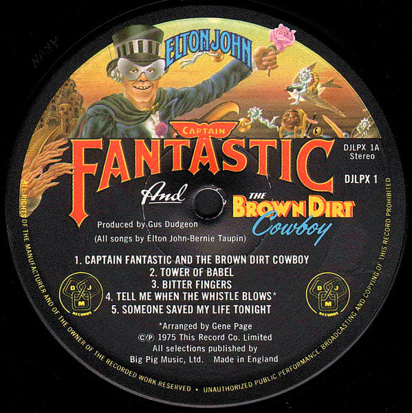 Elton John - Captain Fantastic And The Brown Dirt Cowboy - Vinyl LP, Album, Stereo, Gatefold, UK 1975 (USED VG+)