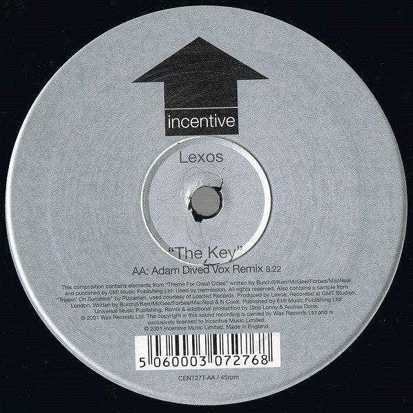 Lexos – The Key - Vinyl 12", 45 RPM, UK 2001 (USED NM)