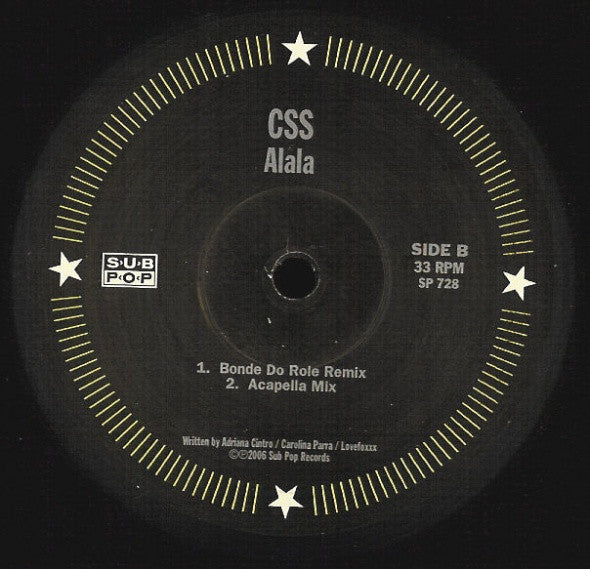 CSS – Alala - Vinyl 12", 33 ⅓ RPM US 2006 (USED VG+)