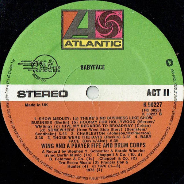 Wing And A Prayer Fife And Drum Corps. – Babyface - Vinyl LP, Album, UK 1976 (USED VG+)