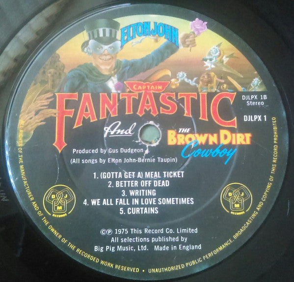 Elton John – Captain Fantastic And The Brown Dirt Cowboy - Vinyl LP, Album, Stereo, Gatefold, UK 1975 (USED VG)