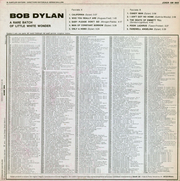 Bob Dylan - A Rare Batch Of Little White Wonder - Vinyl LP, Compilation, Unofficial Release (USED VG)