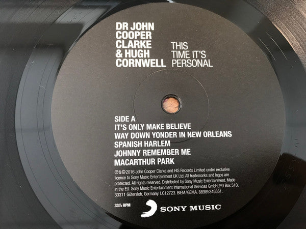 Dr John Cooper Clarke & Hugh Cornwell - This Time It's Personal - Vinyl LP, Album, UK 2016 (USED NM)
