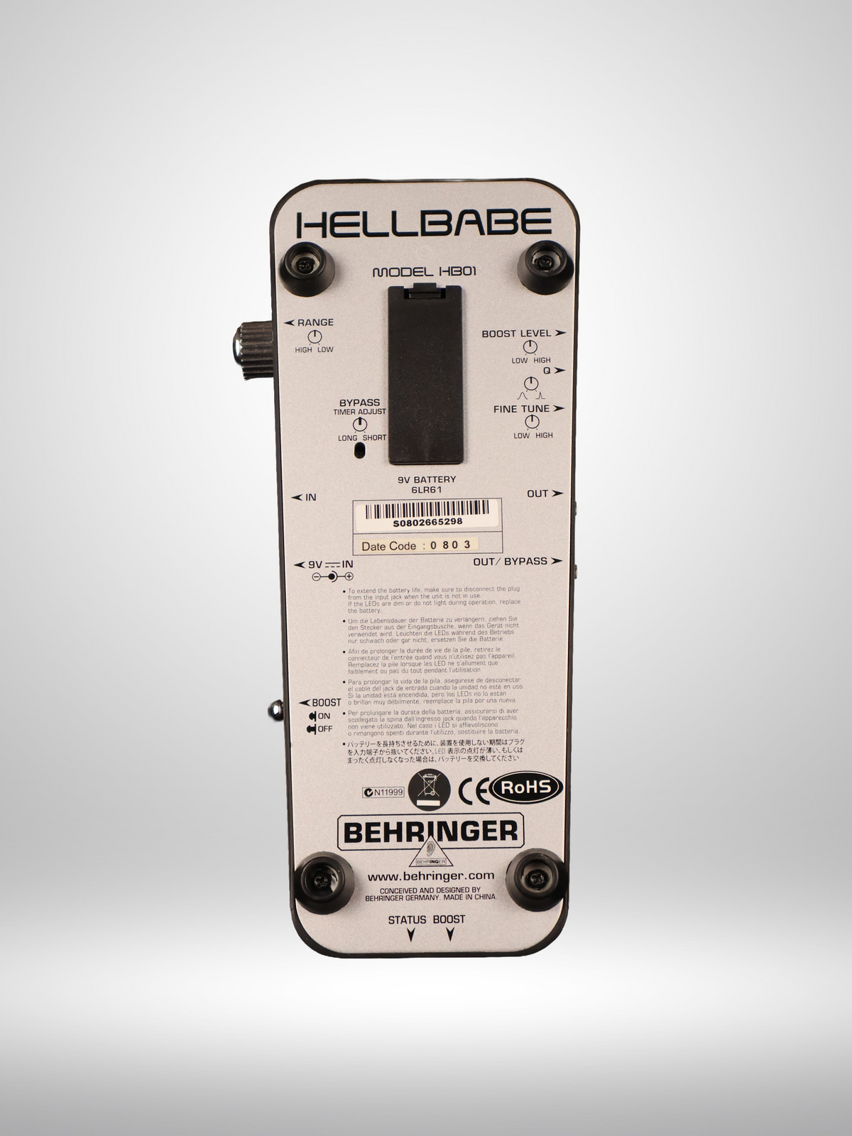 Behringer Hell Babe Wah Pedal, Used