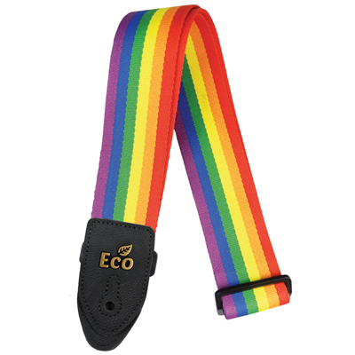 Ecostrap Eco-Rainbow Vegan Guitar Strap 2", Rainbow