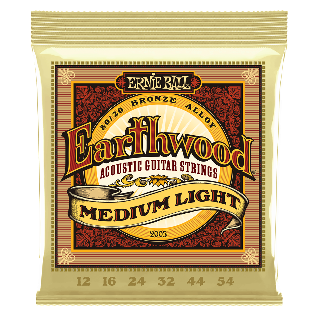 Ernie Ball Earthwood Medium/Light Acoustic Guitar Strings, 12-54