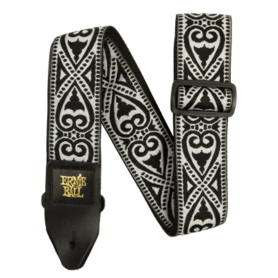 Ernie Ball Jacquard Guitar Strap, Black Heart