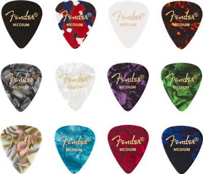 Fender 351 Medium Colour Picks Medley x12