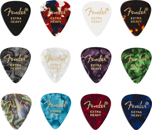 Fender 351 Extra Heavy Colour Picks Medley x12