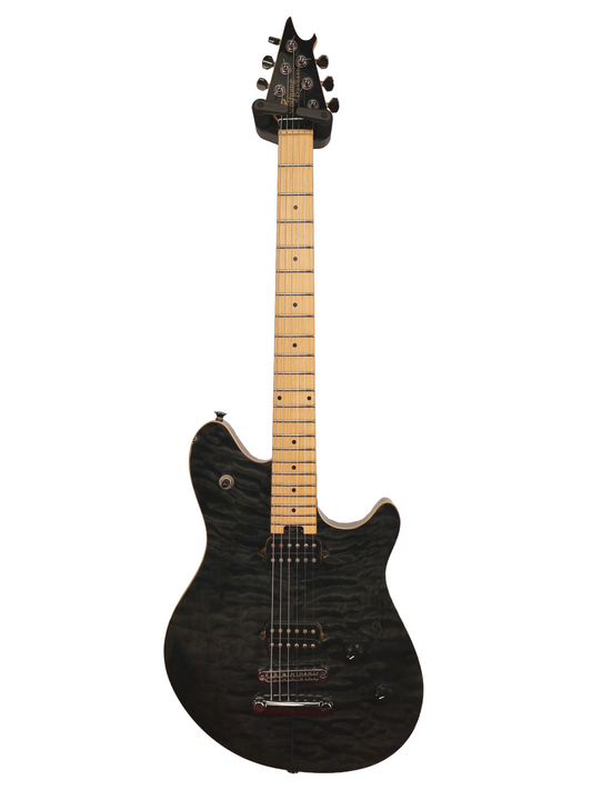 EVH Wolfgang Standard Quilt Hardtail, Trans Black