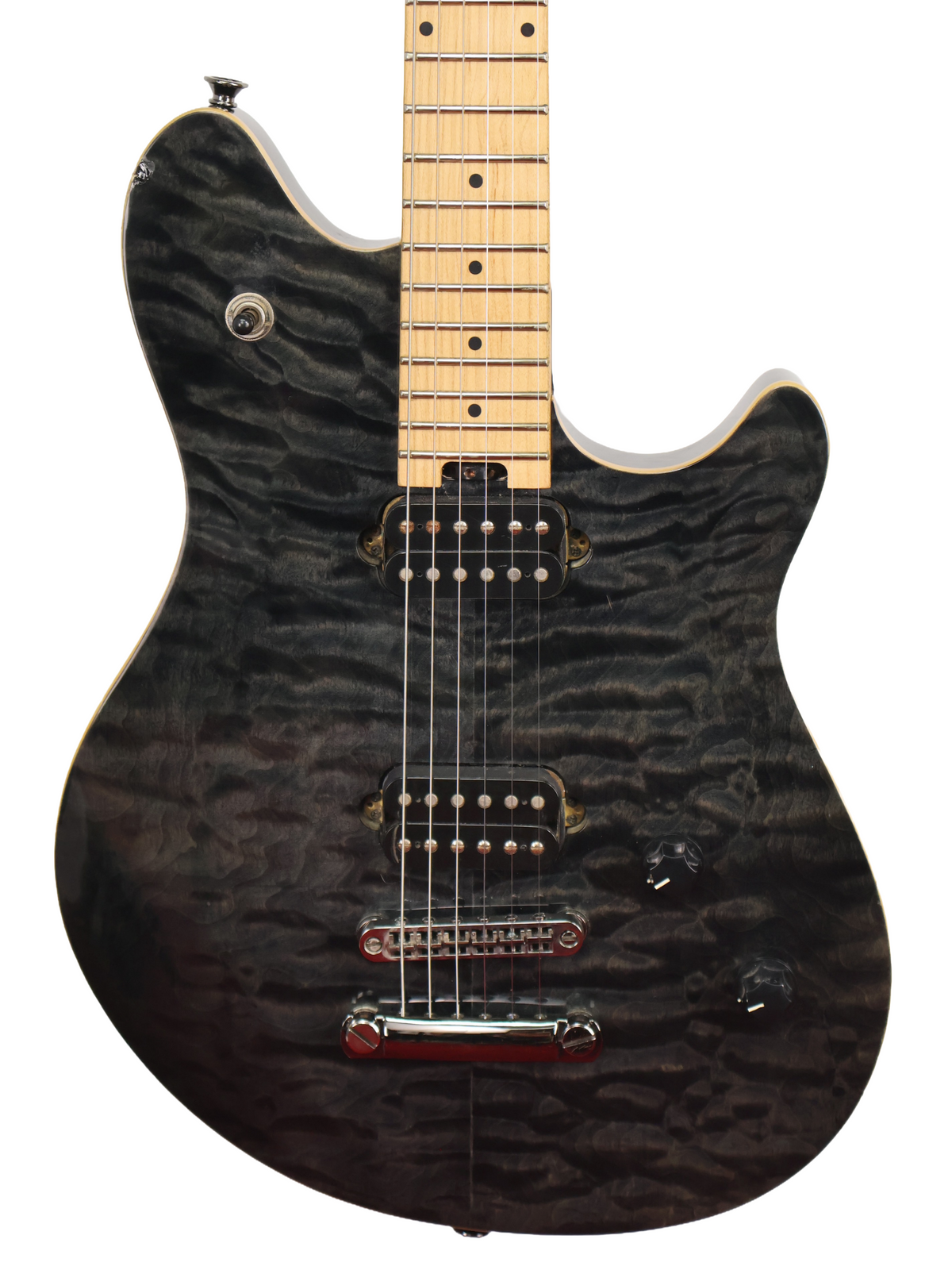 EVH Wolfgang Standard Quilt Hardtail, Trans Black