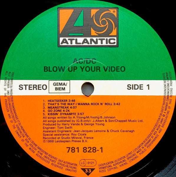 AC/DC - Blow Up Your Video - Vinyl LP, Album, Stereo, 1988 (USED VG+)