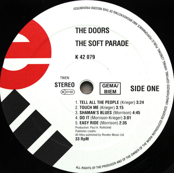 The Doors - The Soft Parade - Vinyl LP, Album, Reissue, Stereo (NEW SEALED)