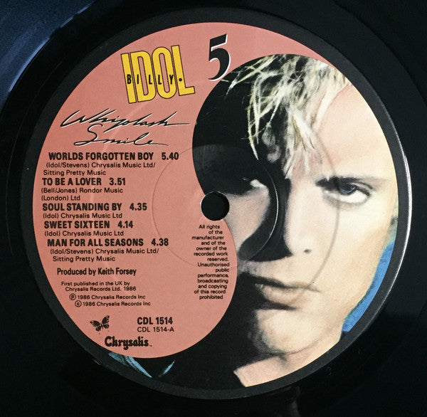 Billy Idol - Whiplash Smile - Vinyl LP, Album, 1986 (USED VG+)