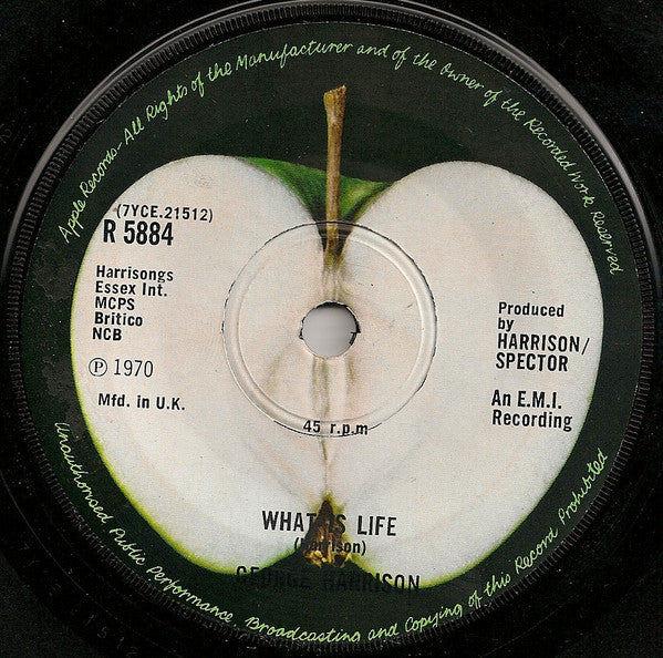 George Harrison ‎– My Sweet Lord - Vinyl 7", 45 RPM, Single, Solid Centre, UK 1971 (USED VG)