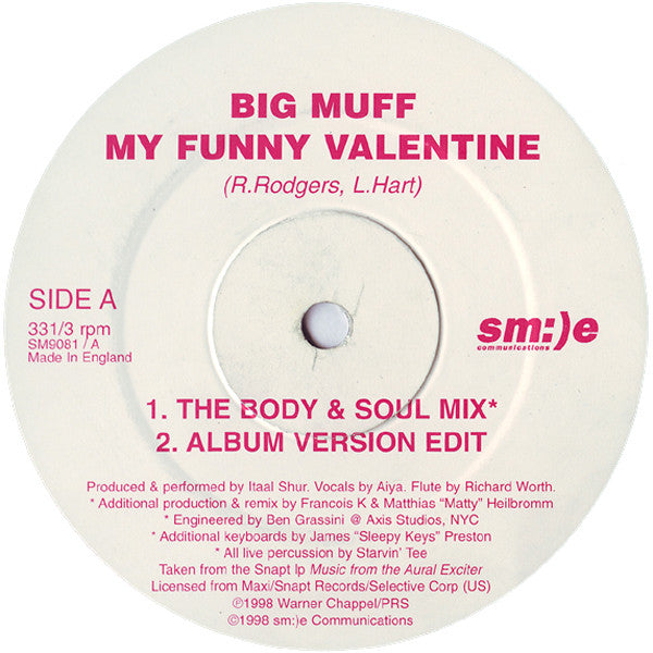 Big Muff ‎– My Funny Valentine - Vinyl 12", 33 ⅓ RPM, UK 1988 (USED VG)