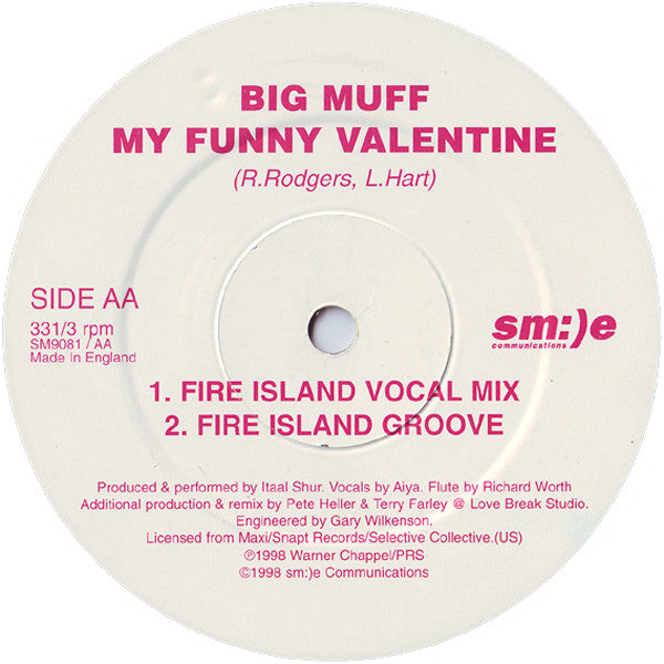 Big Muff ‎– My Funny Valentine - Vinyl 12", 33 ⅓ RPM, UK 1988 (USED VG)