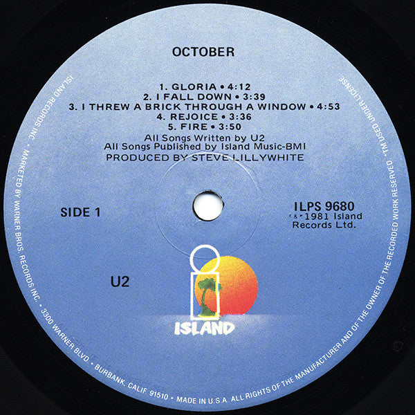 U2 - October - Vinyl LP, Album, Stereo, 1981 (USED VG+)