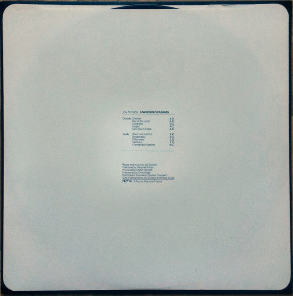 Joy Division – Unknown Pleasures - Vinyl LP, Album, Textured Sleeve, UK 1979 (USED VG)