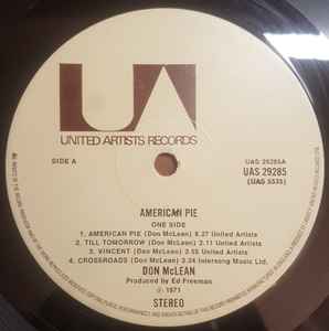 Don McLean ‎– American Pie - Vinyl LP, Album, UK 1971 (USED VG+)