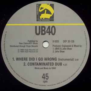 UB40 ‎– Where Did I Go Wrong (Extended Mix) - Vinyl 12", 45 RPM, Single, UK 1988 (USED VG)