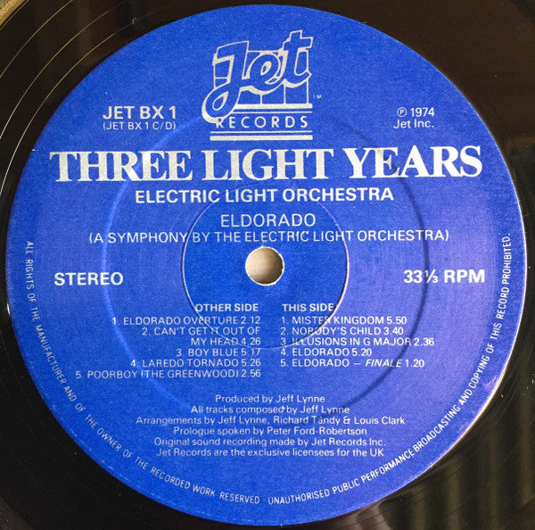 ELO ‎– Three Light Years - 3 × Vinyl LP Box Set, Compilation, Special Edition, Stereo, UK 1978 (USED VG+)