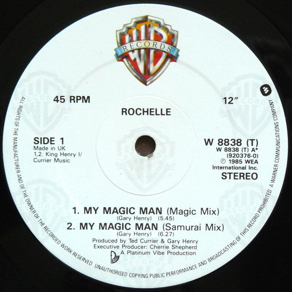Rochelle ‎– My Magic Man - Vinyl 12", 45 RPM, UK 1986 (USED G+)