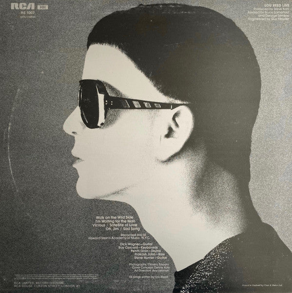 Lou Reed ‎- Lou Reed Live - Vinyl LP, Album, UK 1975 (USED VG+)