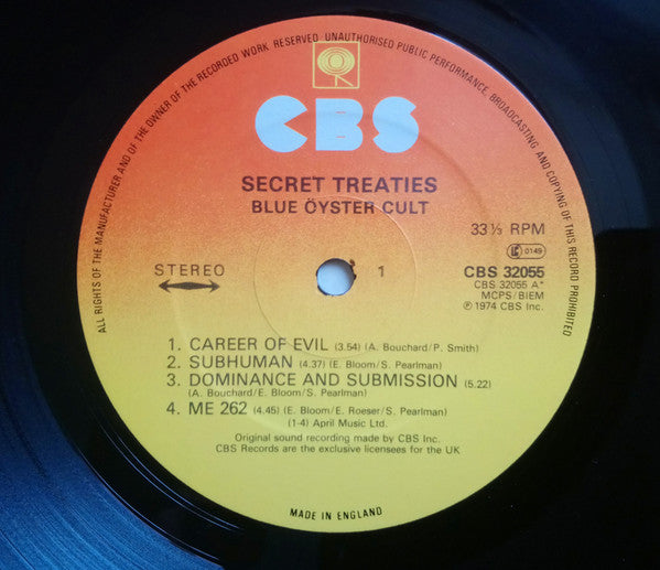 Blue Öyster Cult - Secret Treaties - Vinyl LP, Reissue, Album (USED VG+)